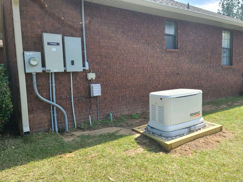 Generac standby generator installed outside a home